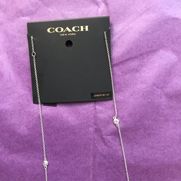 Coach Chain Long Necklace (F37670) Silver - Picture 3 of 5